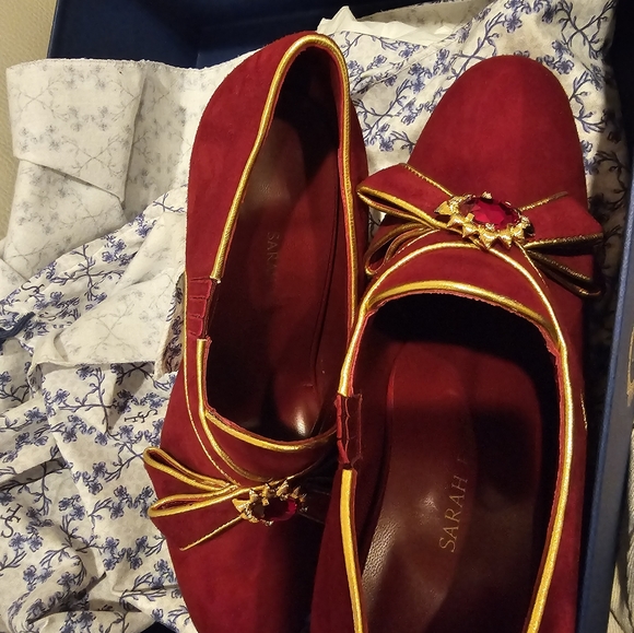 Sarah Flint Saustad 100 Claret Suede Size 38.5 - Picture 2 of 6